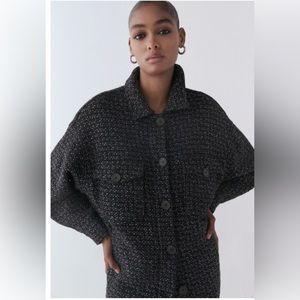 Zara black tweed jacket